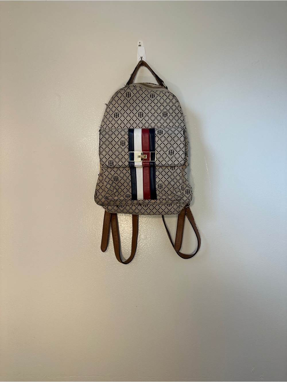 Tommy Hilfiger Navy, Red & White Monogram Backpack
